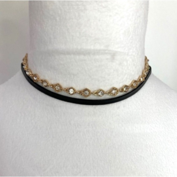 2pc Gold and Black Choker Set - Picture 2 of 3